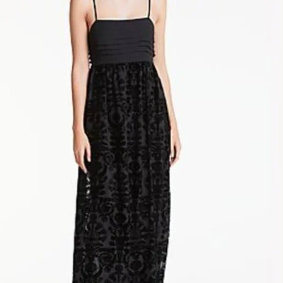 chinese dress ladies Plus Size Black Velvet Devore Cowl Neck Maxi Dress – Fashion//SZN main image 1